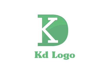 negative spacing letter K in letter D