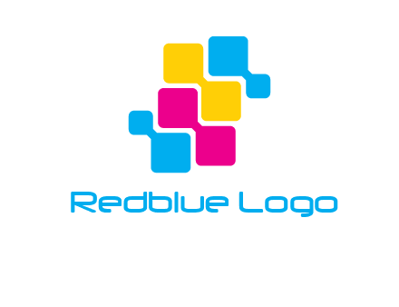 CMYK pixels stack printing logo