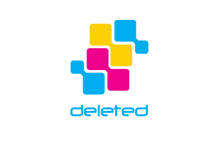 CMYK pixels stack printing logo