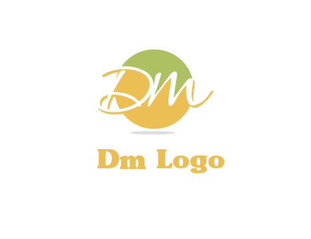 Letters dm are in a circle logo icon