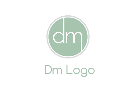 Letters dm inside circle logo