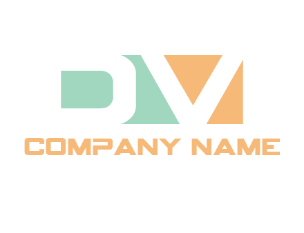 Letters DV are in a rectangle shape logo