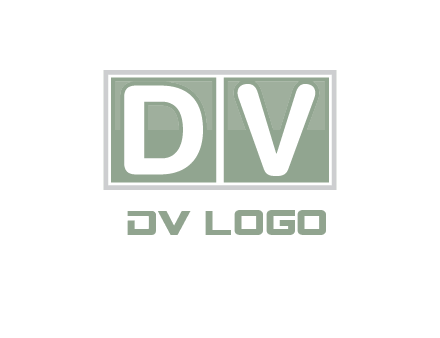 Letters DV are in two square box logo