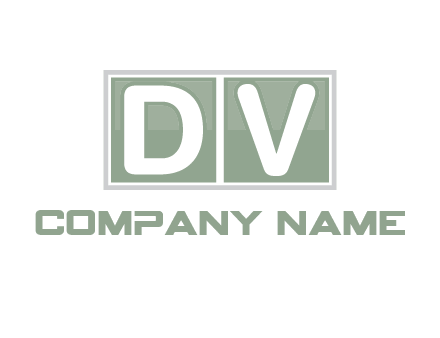 Letters DV are in two square box logo