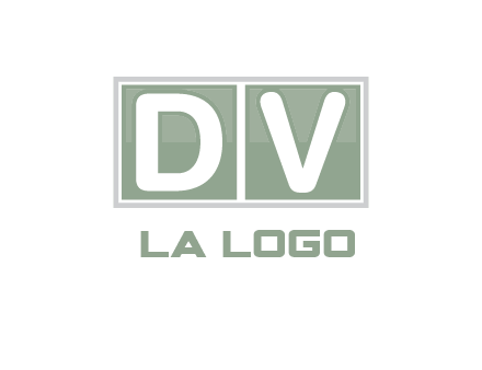 Letters DV are in two square box logo