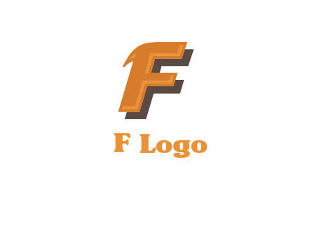 letter F with drop shadow