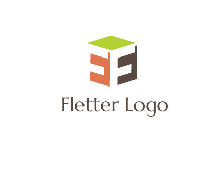 Letters FF are in 3d square shape icon