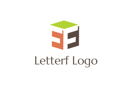 Letters FF are in 3d square shape icon