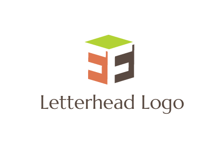 Letters FF are in 3d square shape icon