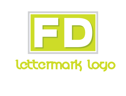 Letter FD are in rectangle logo