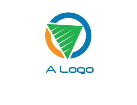 green recycling triangle in circle logo