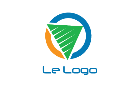 green recycling triangle in circle logo