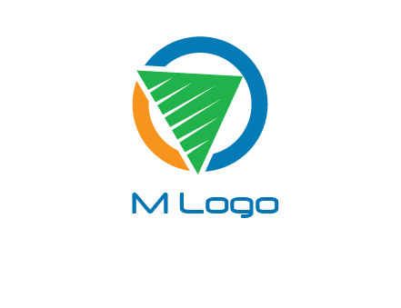 green recycling triangle in circle logo