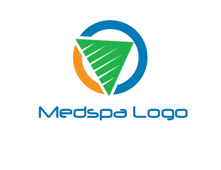 green recycling triangle in circle logo