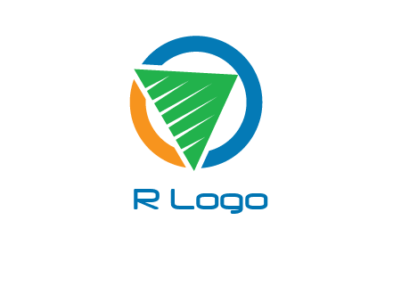 green recycling triangle in circle logo