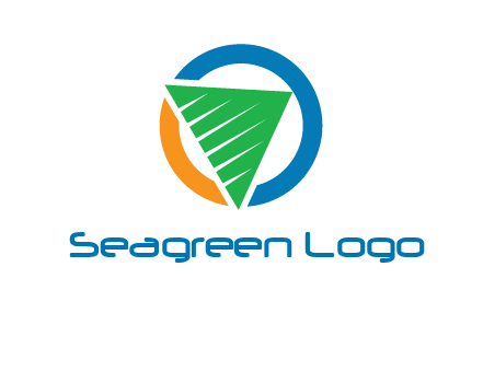 green recycling triangle in circle logo