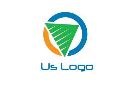 green recycling triangle in circle logo