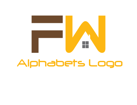 Letters FW with roof and window logo