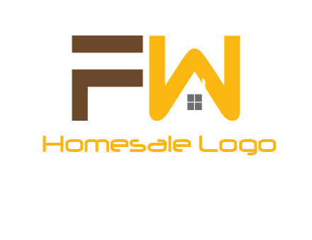 Letters FW with roof and window logo