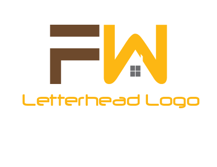 Letters FW with roof and window logo