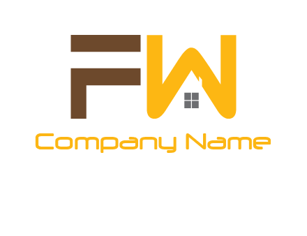 Letters FW with roof and window logo