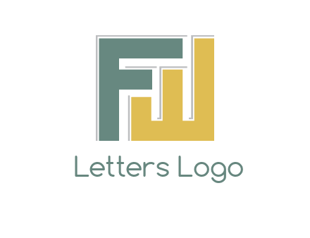 letter F with letter W forming square