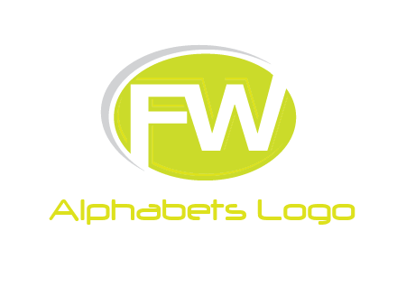 Letters FW are in a oval shape with swoosh logo