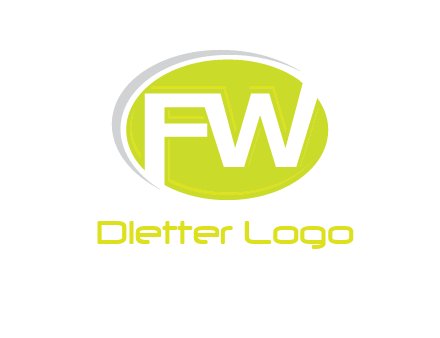 Letters FW are in a oval shape with swoosh logo