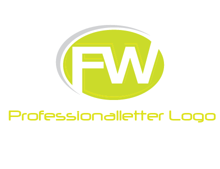 Letters FW are in a oval shape with swoosh logo