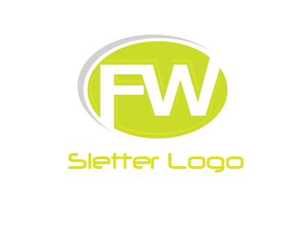 Letters FW are in a oval shape with swoosh logo