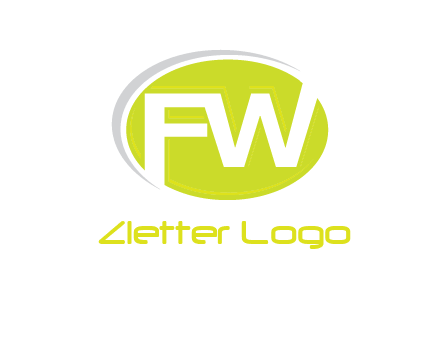 Letters FW are in a oval shape with swoosh logo