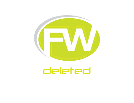 Letters FW are in a oval shape with swoosh logo