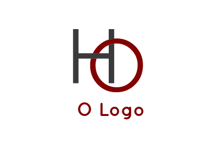 letter O intertwining with letter H