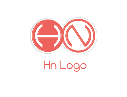 Letters h and N are in circles logo