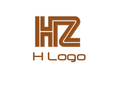 line art letter HZ together