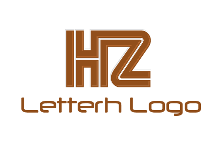 line art letter HZ together