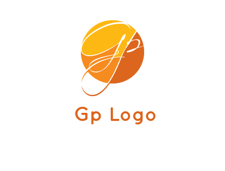 Letters GP are in a circle Logo