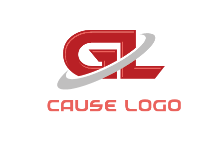 Swoosh around letters GL logo