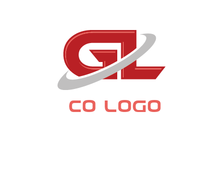 Swoosh around letters GL logo