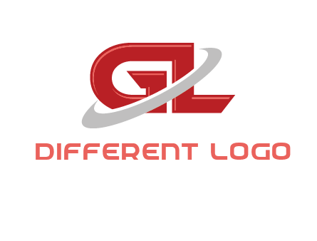 Swoosh around letters GL logo