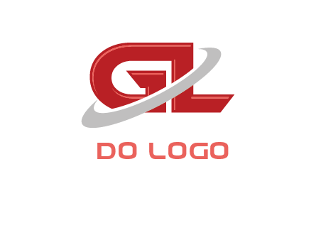 Swoosh around letters GL logo