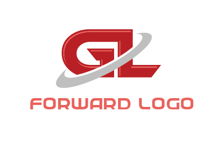 Swoosh around letters GL logo