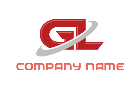 Swoosh around letters GL logo