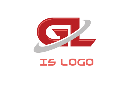 Swoosh around letters GL logo