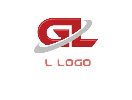 Swoosh around letters GL logo