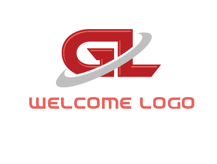 Swoosh around letters GL logo