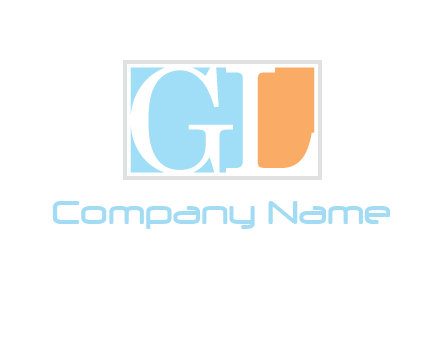 Letters GL are in a rectangle Logo