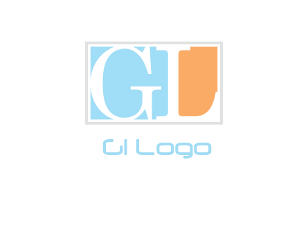 Letters GL are in a rectangle Logo