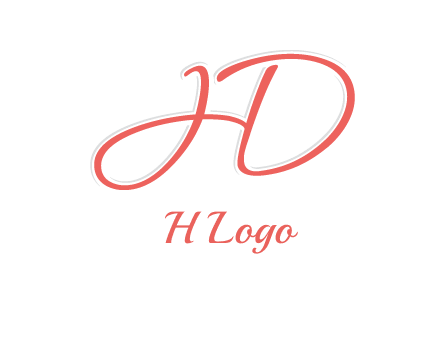 script font letter H forming letter D