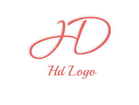 script font letter H forming letter D